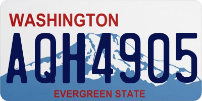 WA license plate AQH4905