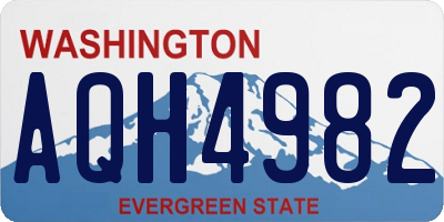 WA license plate AQH4982