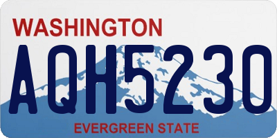 WA license plate AQH5230