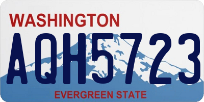 WA license plate AQH5723