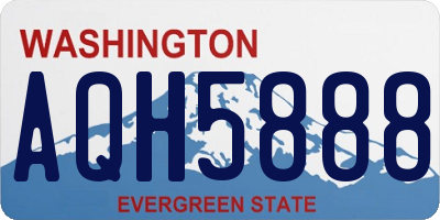 WA license plate AQH5888