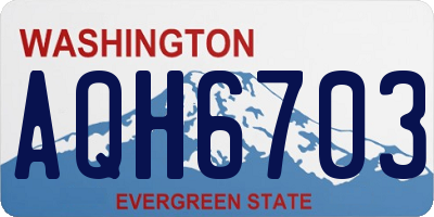 WA license plate AQH6703