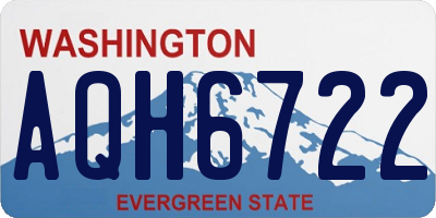 WA license plate AQH6722