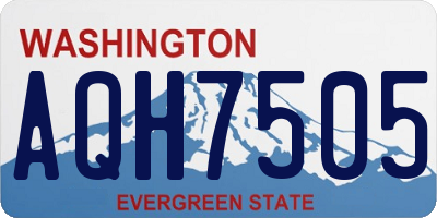 WA license plate AQH7505