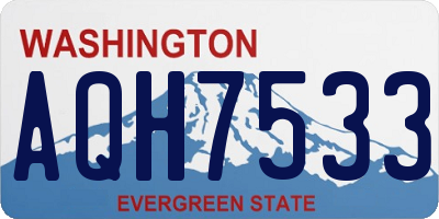 WA license plate AQH7533