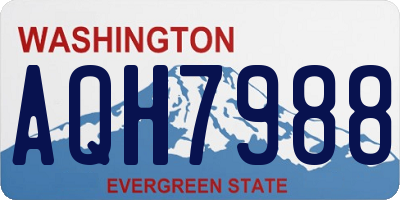 WA license plate AQH7988
