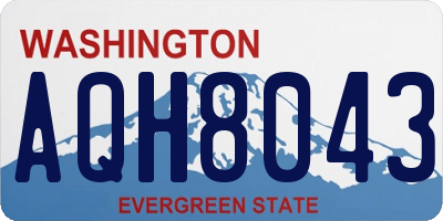 WA license plate AQH8043