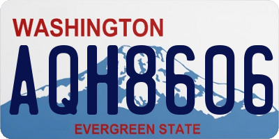 WA license plate AQH8606