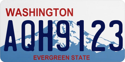 WA license plate AQH9123