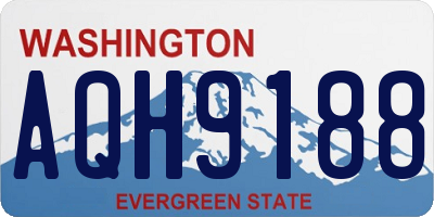 WA license plate AQH9188