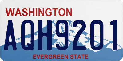 WA license plate AQH9201