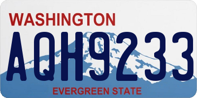 WA license plate AQH9233