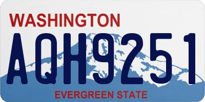 WA license plate AQH9251