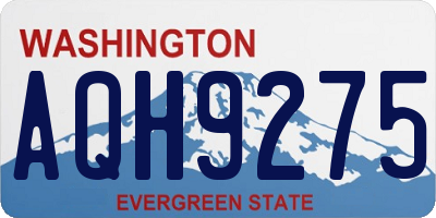 WA license plate AQH9275