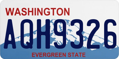 WA license plate AQH9326