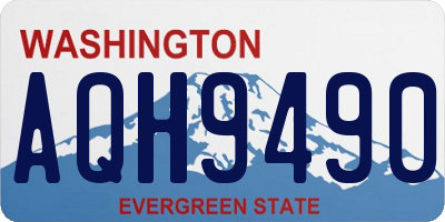 WA license plate AQH9490