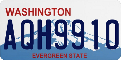 WA license plate AQH9910