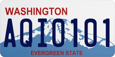 WA license plate AQI0101