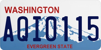 WA license plate AQI0115