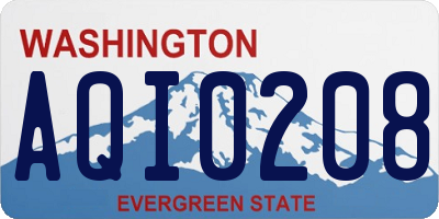 WA license plate AQI0208