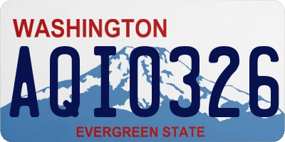 WA license plate AQI0326