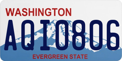 WA license plate AQI0806