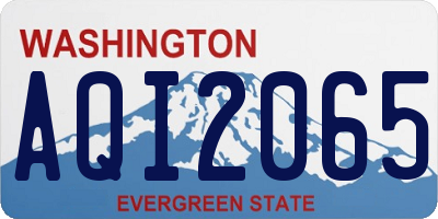 WA license plate AQI2065