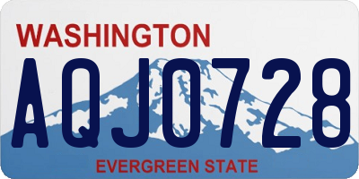 WA license plate AQJ0728