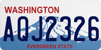 WA license plate AQJ2326