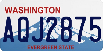 WA license plate AQJ2875
