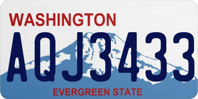WA license plate AQJ3433