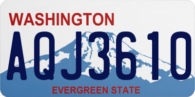WA license plate AQJ3610