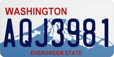 WA license plate AQJ3981