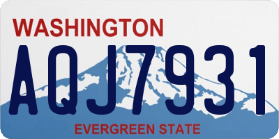 WA license plate AQJ7931