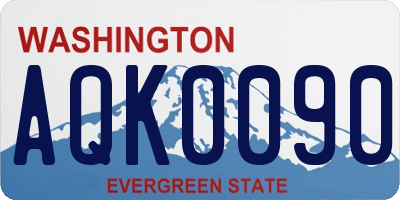 WA license plate AQK0090