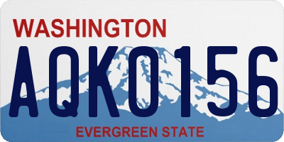 WA license plate AQK0156