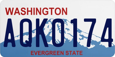 WA license plate AQK0174