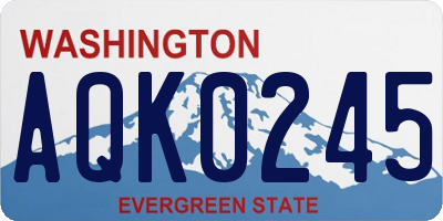 WA license plate AQK0245