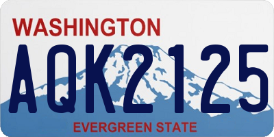 WA license plate AQK2125