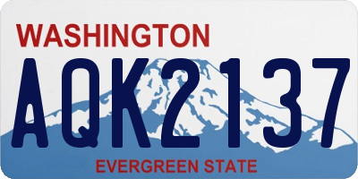 WA license plate AQK2137