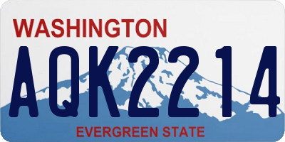 WA license plate AQK2214