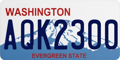 WA license plate AQK2300