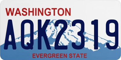 WA license plate AQK2319