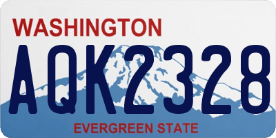 WA license plate AQK2328