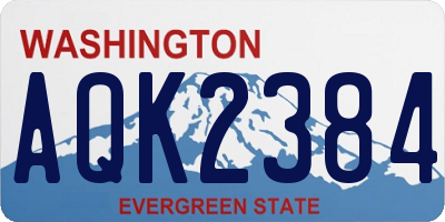 WA license plate AQK2384