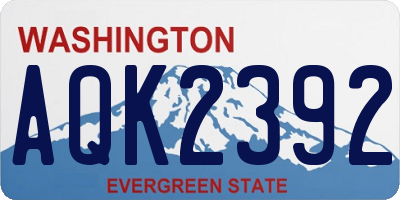 WA license plate AQK2392