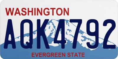 WA license plate AQK4792