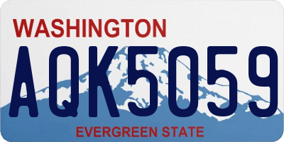WA license plate AQK5059