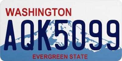 WA license plate AQK5099