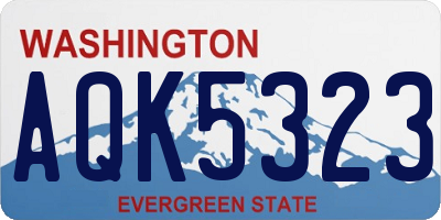 WA license plate AQK5323